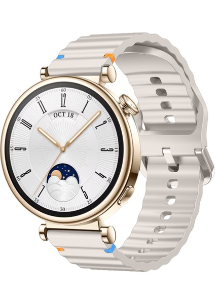 Huawei Watch Gt4 41MM Ile Uyumlu Dalga Desenli Tokalı Yumusaş Soft Silikon Kordon