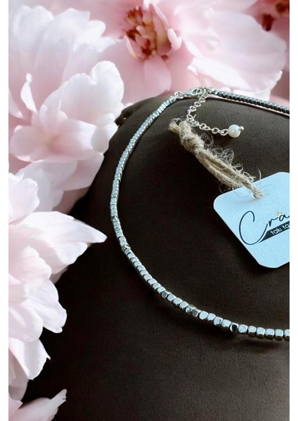 Hematit & Sedef Doğaltaşlı 925 Ayar Gümüş Malzemeli Kadın Kolye fiyatları