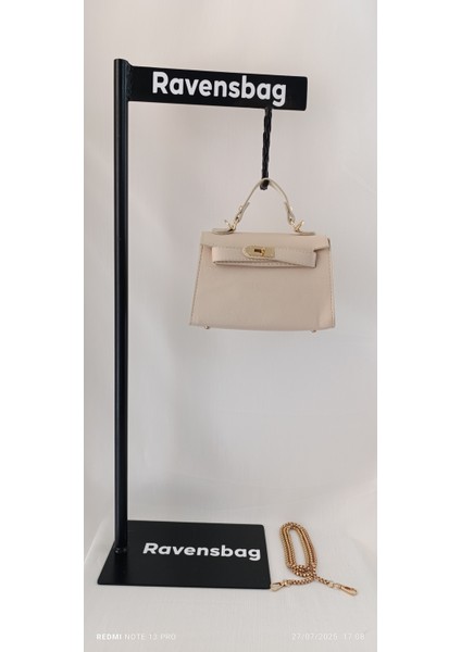 Kilit Detaylı Lüks El ve Omuz Kadın Çanta