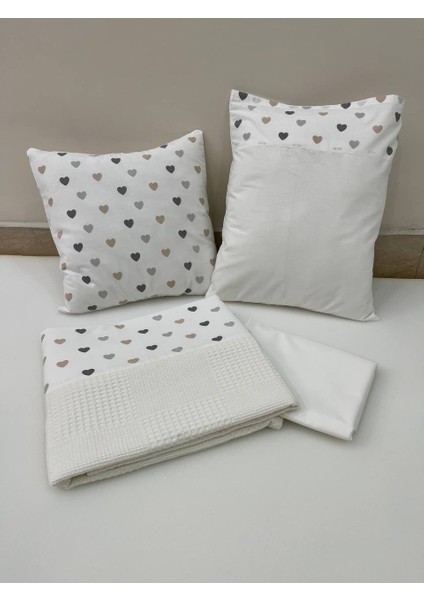 Krem Çocuk Çok Amaçlı Poplin , pikeli ve Ponponlu Nevresim Takımı 6'lı Set fiyatları