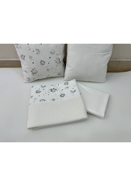 Krem Çocuk Çok Amaçlı Poplin , pikeli ve Ponponlu Nevresim Takımı 6'lı Set modelleri