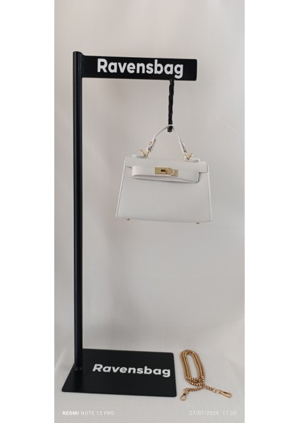 Kilit Detaylı Lüks El ve Omuz Kadın Çanta