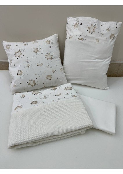 Krem Çocuk Çok Amaçlı Poplin , pikeli ve Ponponlu Nevresim Takımı 6'lı Set fiyatları