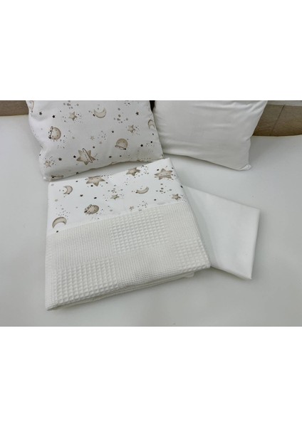 Krem Çocuk Çok Amaçlı Poplin , pikeli ve Ponponlu Nevresim Takımı 6'lı Set modelleri