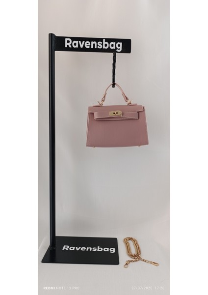 Kilit Detaylı Lüks El ve Omuz Kadın Çanta