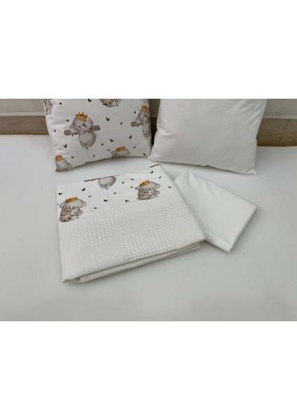 Krem Çocuk Çok Amaçlı Poplin , pikeli ve Ponponlu Nevresim Takımı 6'lı Set modelleri