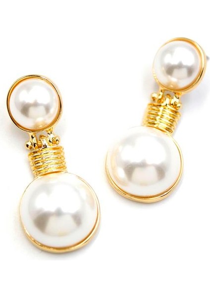 Sallantılı Inci Küpe - Altın