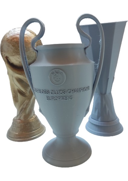 3D Baskı Kupa Koleksiyonu (3’lü Set – 20 Cm) | Şampiyonlar Ligi, Dünya Kupası, Avrupa Kupası