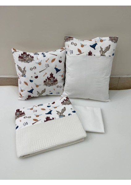 Krem Harry Potter Temalı Çocuk Çok Amaçlı Poplin , pikeli ve Ponponlu Nevresim Takımı 6'lı Set fiyatları