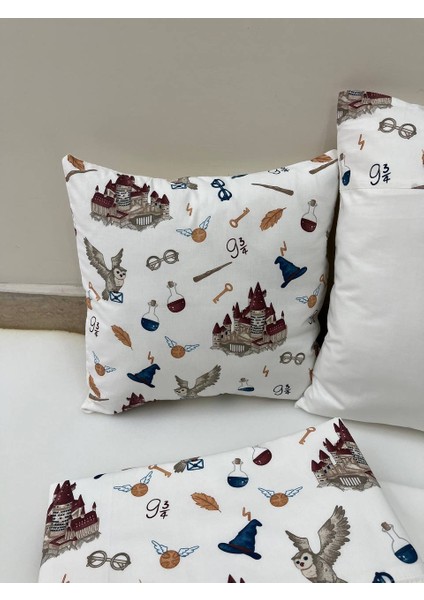 Krem Harry Potter Temalı Çocuk Çok Amaçlı Poplin , pikeli ve Ponponlu Nevresim Takımı 6'lı Set fırsatları