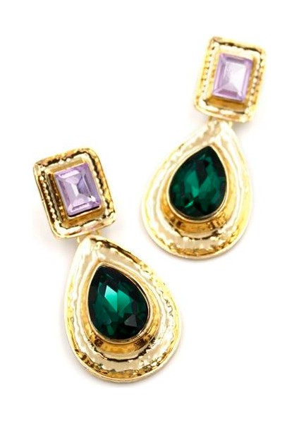 Damla Taşlı Küpe - Altın