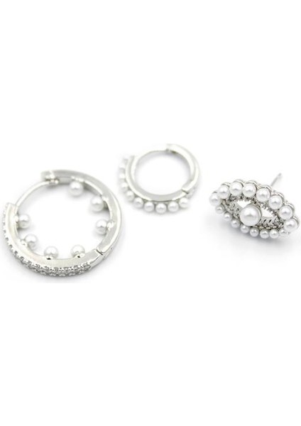 3'lü Göz Küpe - Gümüş