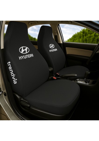 Siyah Renk Hyundai Uyumlu Araç Koltuk Kılıfı – Ön ve Arka Penye Oto Servis Kılıfı