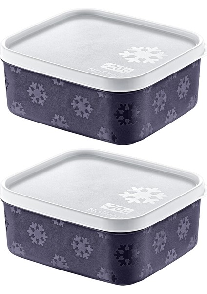 2'li Set No Frost Saklama Kabı Lacivert 700 ml