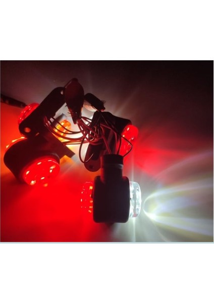 Mini Takoz Lamba 12 Ledli 12-24 Volt Kırmızı Beyaz 2 Adet fiyatları