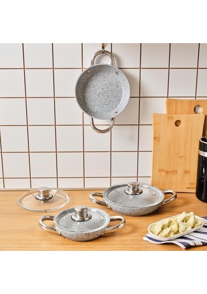 Biogranit Nare 6 Parça Sahan Seti Blue modelleri