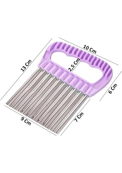 Paslanmaz Çelik Chips Chopper Patates Sebze ve Meyve Dilimleyici Şekillendirici (Karışık Renk) modelleri