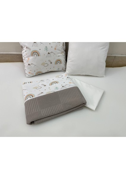 Kahverengi Çocuk Çok Amaçlı Poplin , pikeli ve Ponponlu Nevresim Takımı 6'lı Set modelleri