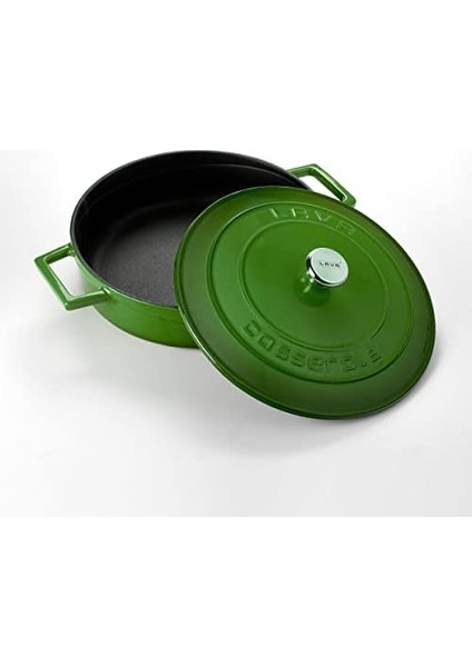 Metal Döküm Çok Amaçlı Yayvan Tencere, Trendy, 28 Cm, 3.51 L Hacim, Yeşil fiyatları
