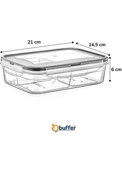 4 Bölmeli Sızdırmaz Contalı Kilitli Kapaklı 1 Litre Erzak Saklama Kabı -LC520 fiyatları