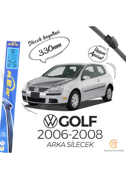 Rbw Arka Silecek Volkswagen Golf 5 2006-2008 ile Uyumlu