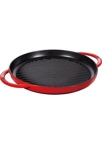 Grill Pans Çift Kulplu Döküm Izgara Tava, Kırmızı