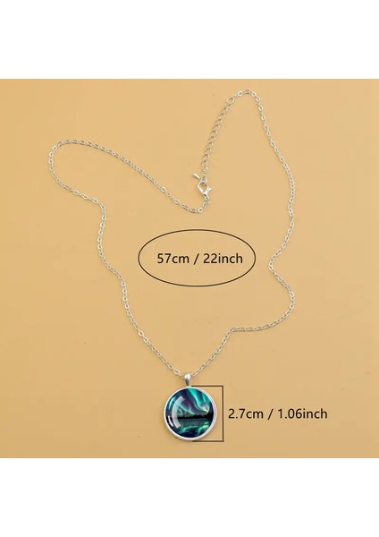 Kuzey Işıkları Aurora Borealis Cam Kolye, Moda Çinko Alaşımlı Takı, Kadınlar ve Unisex Romantik Astronomi Hediyesi fiyatları
