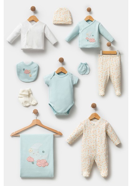 My Baby Kumsal % 100 Coton 10 Lu Hastane Çıkışı Yeni Sevimli Ay balam Desenli 10123