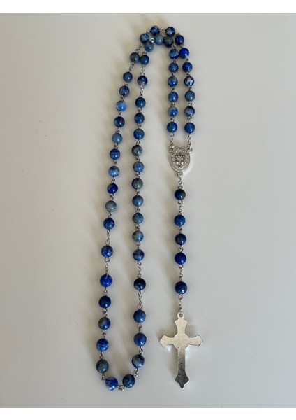 6mm Lapis Lazuli Taşı Katolik Hristiyan Rosary Tesbih /haç Kolye fiyatları