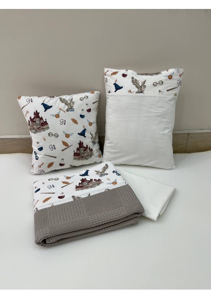 Kahverengi Harry Potter Temalı Çocuk Çok Amaçlı Poplin , pikeli ve Ponponlu Nevresim Takımı 6'lı Set fiyatları