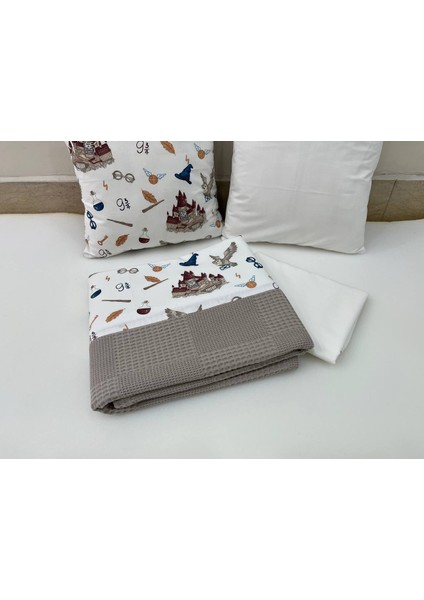 Kahverengi Harry Potter Temalı Çocuk Çok Amaçlı Poplin , pikeli ve Ponponlu Nevresim Takımı 6'lı Set modelleri