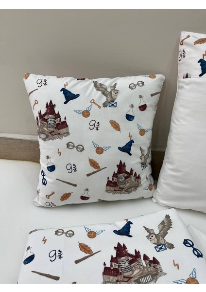 Kahverengi Harry Potter Temalı Çocuk Çok Amaçlı Poplin , pikeli ve Ponponlu Nevresim Takımı 6'lı Set fırsatları