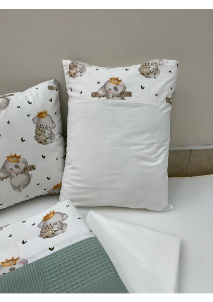 Yeşil Çocuk Çok Amaçlı Poplin , pikeli ve Ponponlu Nevresim Takımı 6'lı Set indirimleri