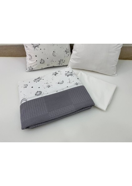 Gri Çocuk Çok Amaçlı Poplin , pikeli ve Ponponlu Nevresim Takımı 6'lı Set modelleri