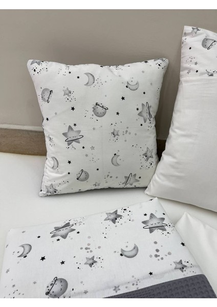 Gri Çocuk Çok Amaçlı Poplin , pikeli ve Ponponlu Nevresim Takımı 6'lı Set fırsatları