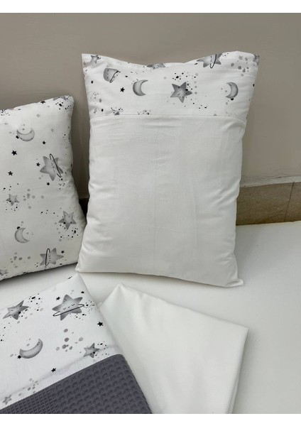 Gri Çocuk Çok Amaçlı Poplin , pikeli ve Ponponlu Nevresim Takımı 6'lı Set indirimleri