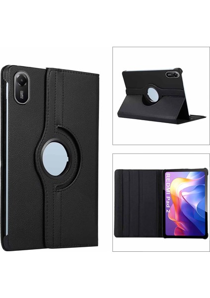 Xiaomi Redmi Pad 2 11 Inç 2025 Uyumlu Tablet Kılıf 360 Derece Koruma Standlı Kapaklı Dönen Pu Deri Kapak modelleri