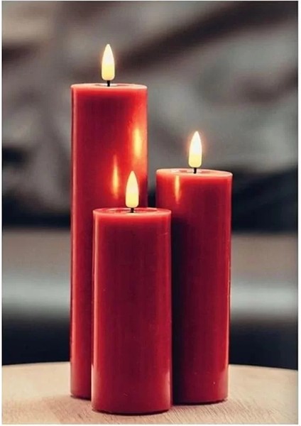 Bordo Rengi LED Mum 5X20 cm - De RF-0055 fiyatları