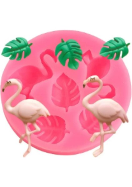 Flamingo Silikon Kalıp Flamingo Şeker Hamuru Sabun Mum Kokulu Taş Epoksi Pasta Çikolata Buz Kalıbı