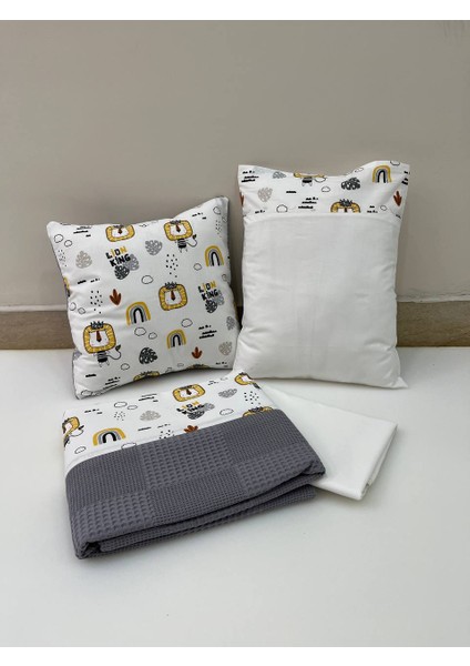 Gri Çocuk Çok Amaçlı Poplin , pikeli ve Ponponlu Nevresim Takımı 6'lı Set fiyatları