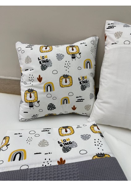 Gri Çocuk Çok Amaçlı Poplin , pikeli ve Ponponlu Nevresim Takımı 6'lı Set fırsatları