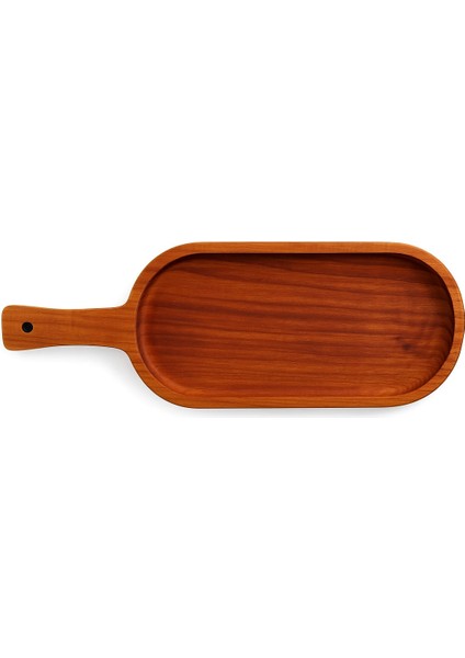 Oval Saplı Ahşap Sunum Tabağı 12X35 cm fiyatları