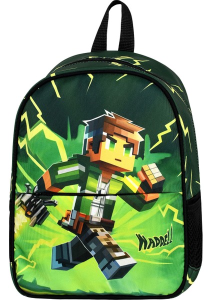 Waddell Lisanslı Maycraft Creeper Temalı Anaokul , Kreş Çantası ısı Yalıtımlı termal beslenme çantası 2li set modelleri