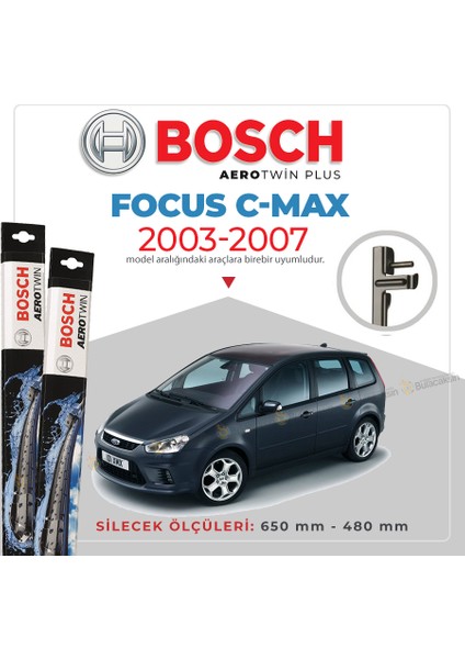 Bosch Aerotwin Muz Silecek Takımı Ford Focus C-Max 2003-2007 ile Uyumlu