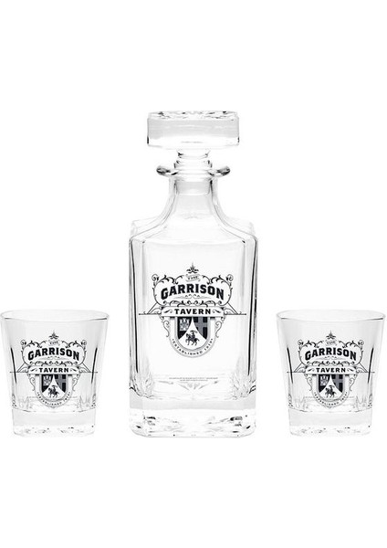 Abystyle - Peaky Blınders Özel Dökme Cam Şişe 2 Bardak Viski Seti - GLS0004