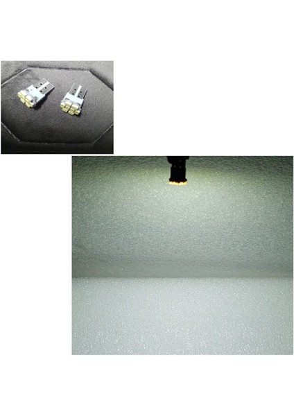 ( 2 x Adet ) 1 Takım Canbus 8 Kare LED T10 Dipsiz Ampul Beyaz (Dipsiz LED T10 Whıte)