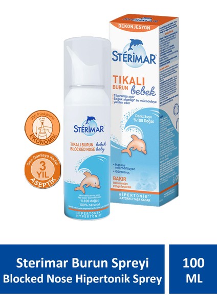 Sterimar Baby Burun Spreyi Blocked Nose Hipertonik Sprey 100 ml