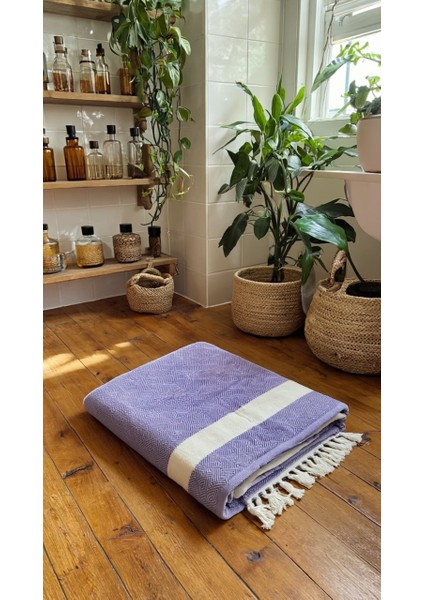 Unisex Mor Elmas Peştemal Havlu – Şık ve Pratik Kullanım, %100 Pamuk, (90 x 150 Cm) fiyatları