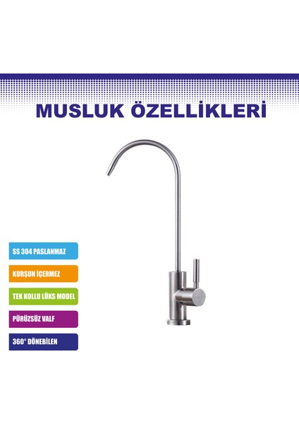 GRANDE 12 Aşamalı 12 Lt. Çelik Tanklı Kapalı Kasa Pompalı Su Arıtma Cihazı Özel Sarım Membran Filtre