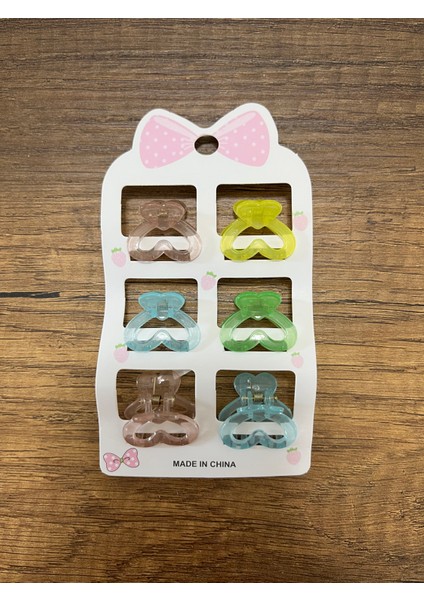 Kız Çocuk Kadın Kalp Figürlü 6'lı Mandal Toka Seti Küçük Kıskaçlı Toka Renkli Rengarenk fiyatları